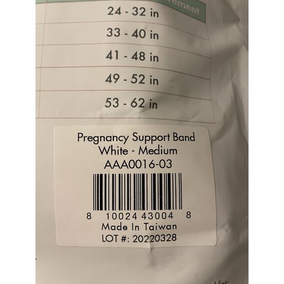 Motif Medical Pregnancy Support Band Maternity Belly Band White Size Medium - Picture 2 of 5
